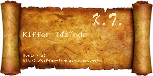 Kiffer Tünde névjegykártya